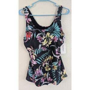 New Fullfitall sz 12 Swimsuit Tankini Swim Top floral colorful shelf bra 2259